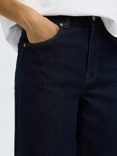 SLFWIDE BEA-KORI HW JEANS NOOS 26/32 Weiter Beinschnitt - Dark Blue Denim