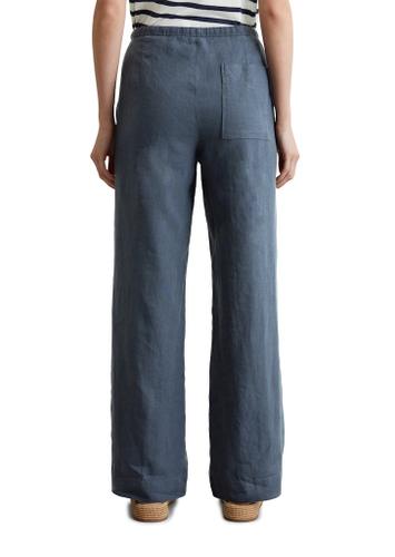 Leinen-Joggpants straight 44 Straight - Muted Blue