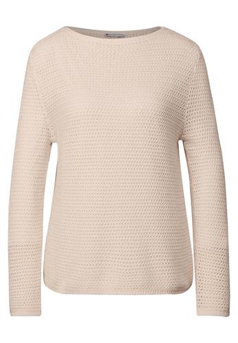 Pullover mit Lochmuster 42 - Lucid White
