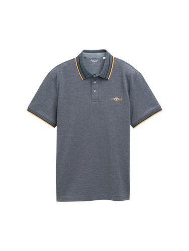 Piqué Poloshirt mit Stretch L Regular Fit - Navy Grey Mint Twotone