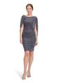 Cocktailkleid 40 Figurnah - Dunkelblau/grau