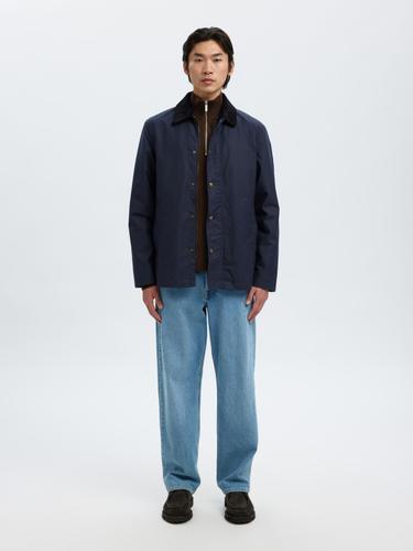 SLHDANE LS KNIT STRUCTURE HALF ZIP NOOS L Normal geschnitten - Demitasse