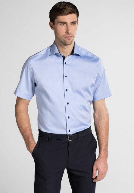 Hemd Pinpoint Kurzarm 43/Kurzarm MODERN FIT - Blau