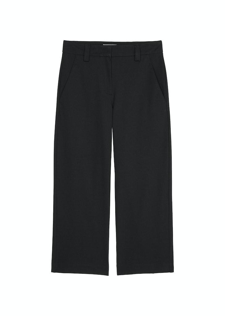 Interlock-Jersey-Hose wide 36 Wide Fit - Black