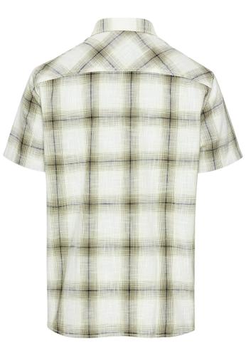 Kariertes Kurzarmhemd aus reiner Baumwolle M Regular Fit - Pale Mint