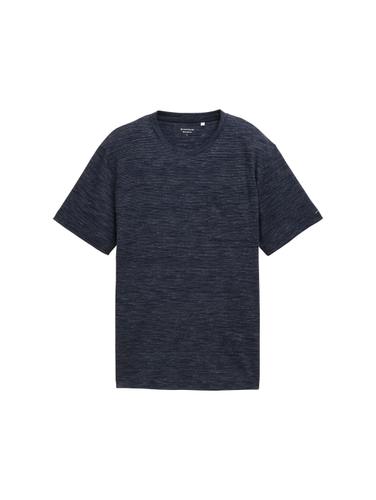 T-Shirt mit Brusttasche XXL Regular Fit - Sky Captain Blue Stripy Inject