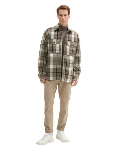Flanell Karo-Jacke mit Brusttaschen XXL Regular Fit - Grey Beige Melange Big Check