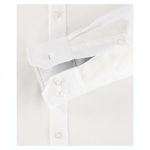 Popeline Hemd uni 001420 44 Body Fit - Weiss