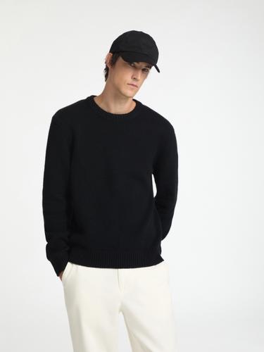 SLHCODY LS KNIT RELAXED CREW NECK NOOS S Locker geschnitten - Black