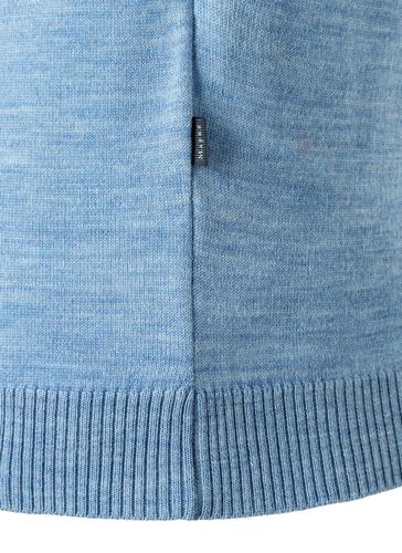 Pullover Rundhals 1/2 Arm Modern Fit - Whispering Blue