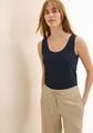 Basic Top mit Rundhals aus Baumwolle L - Universal Blue