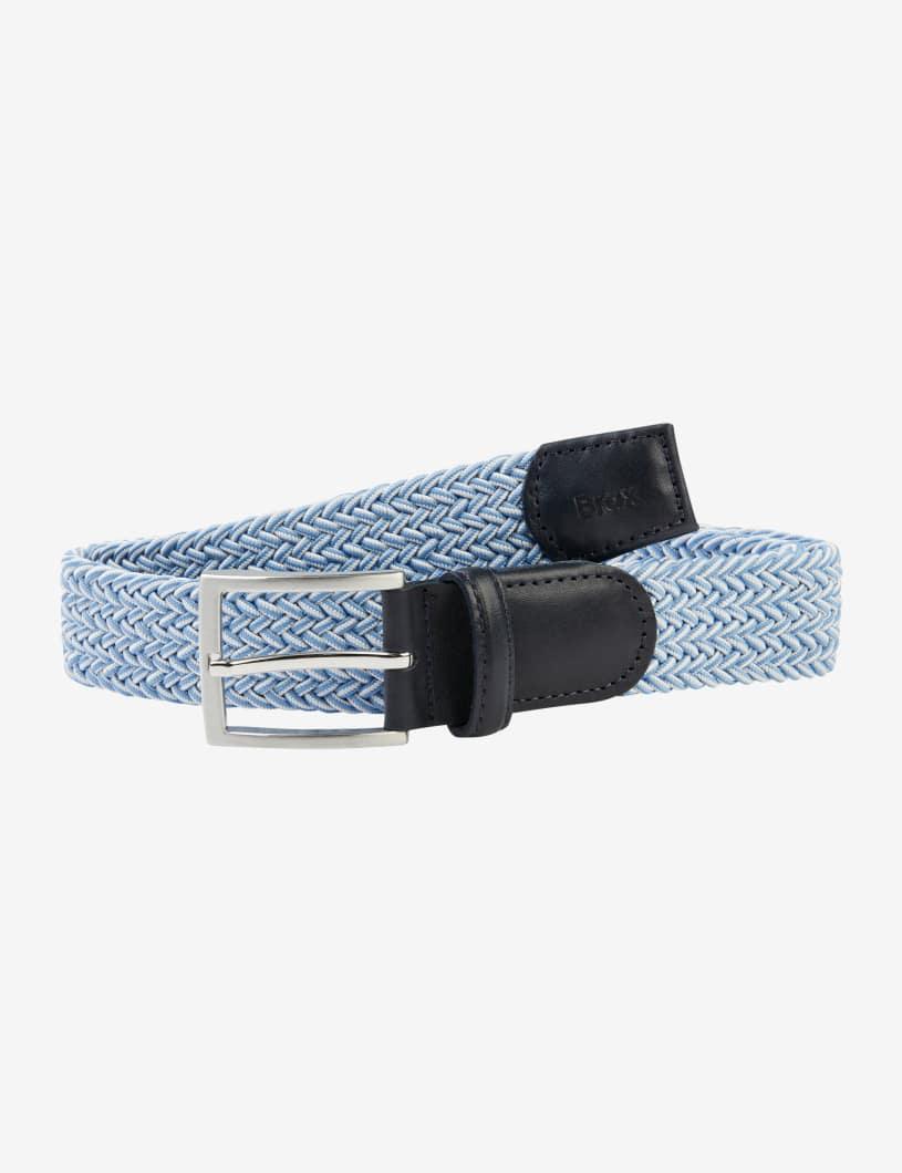 Style Herrengürtel 105 Veloursledergürtel mit 6-Fach-Lochung, Rechteckige Metallschließe - Blue