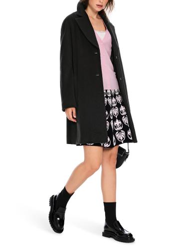 Flauschiger Mantel mit Kimono-Ärmel Schwarz 42