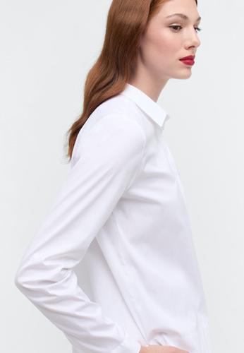 Signature Shirt Bluse Popeline Langarm Weiß 34/Langarm