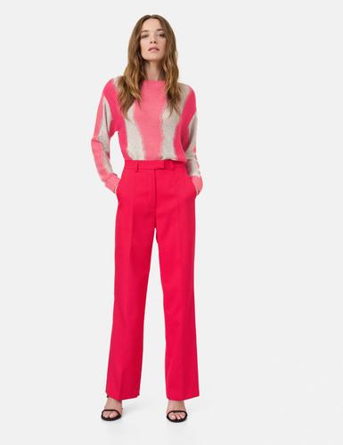 Elegante Hose mit weitem Bein Wide Leg 36 Lässige Passform - Cherry Red