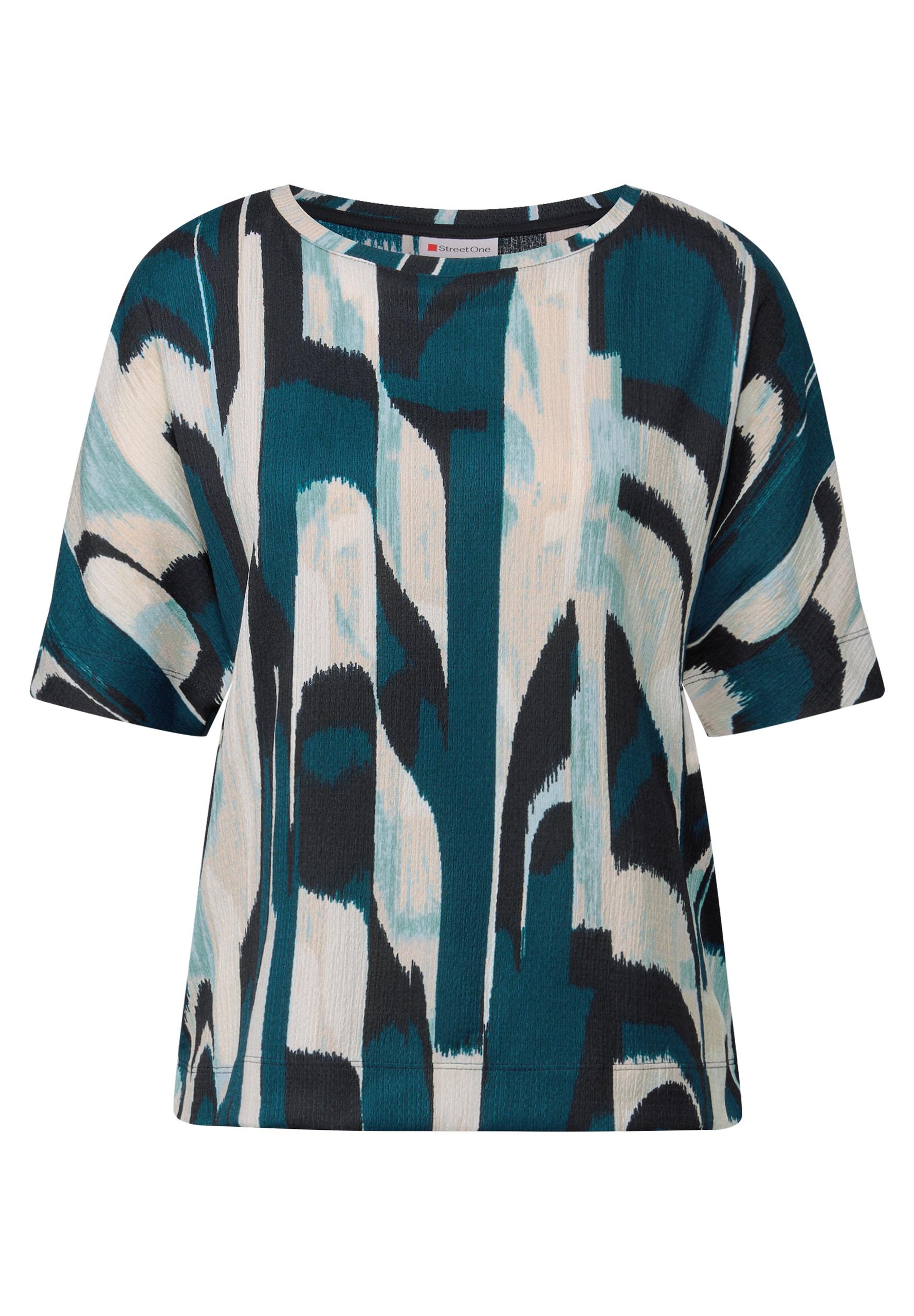 Gemustertes Crinkle Shirt 38 - Tide Blue