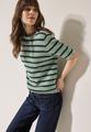 Gestreifter Strukturpullover XXL - Matcha Green