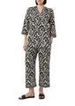 Bluse 36 - Schwarz|beige