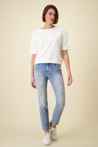 Sweatshirt mit Stick 36 - Cream
