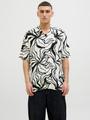 JJJEFF MONOCHROME RESORT SHIRT SS S Locker geschnitten - Black