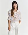 Relaxed Fit Bluse aus Baumwolle und Seide mit Blumen-Print 36 - Putty