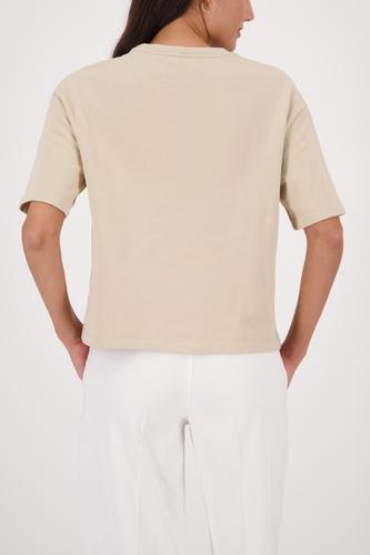 Sweatshirt mit aufgenähtem Schriftzug 42 - Sand