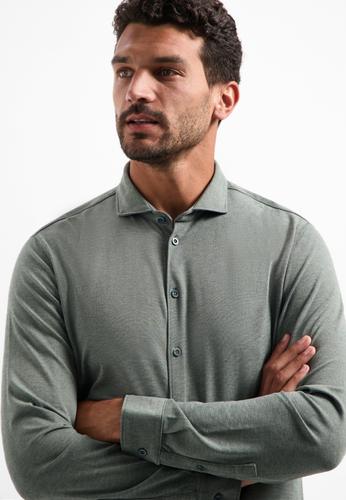 Shirt Jersey Melange Stretch L Regular Fit - Dark Steel