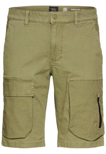 Cargo Shorts mit Ripstop-Kontrast Grün 32IN