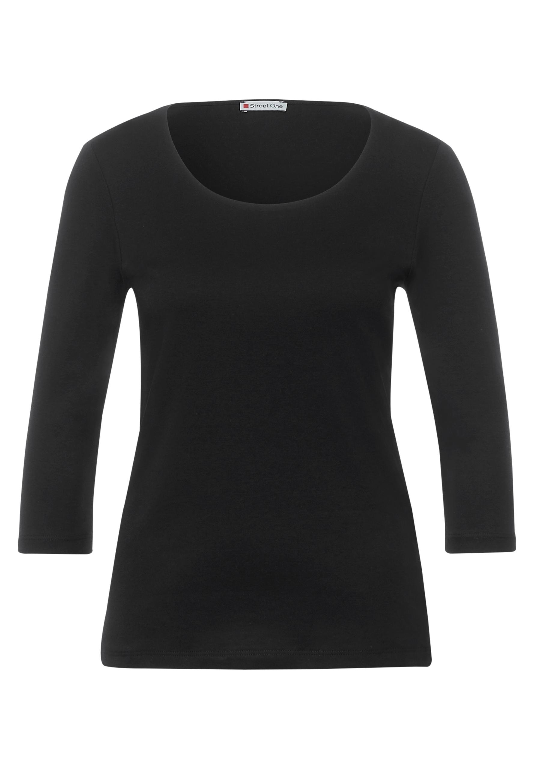 Basic T-Shirt mit 3/4 Arm 40 - Black