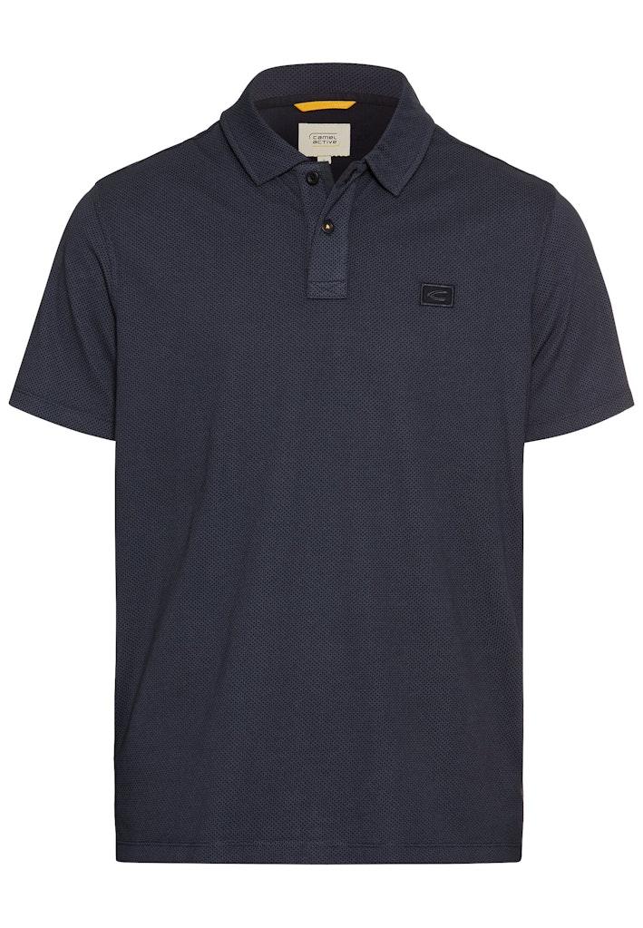 Kurzarm Poloshirt aus reiner Baumwolle Blau L