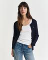 Strickjacke aus Stretch-Baumwolle mit Zopfmuster M - Evening Blue