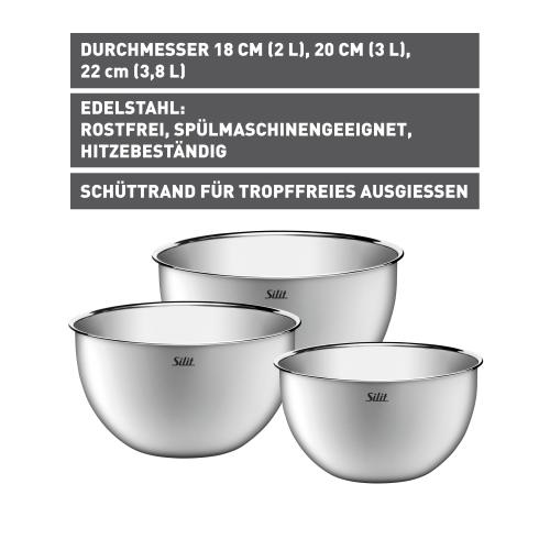 Küchenschüssel-Set 3-teilig