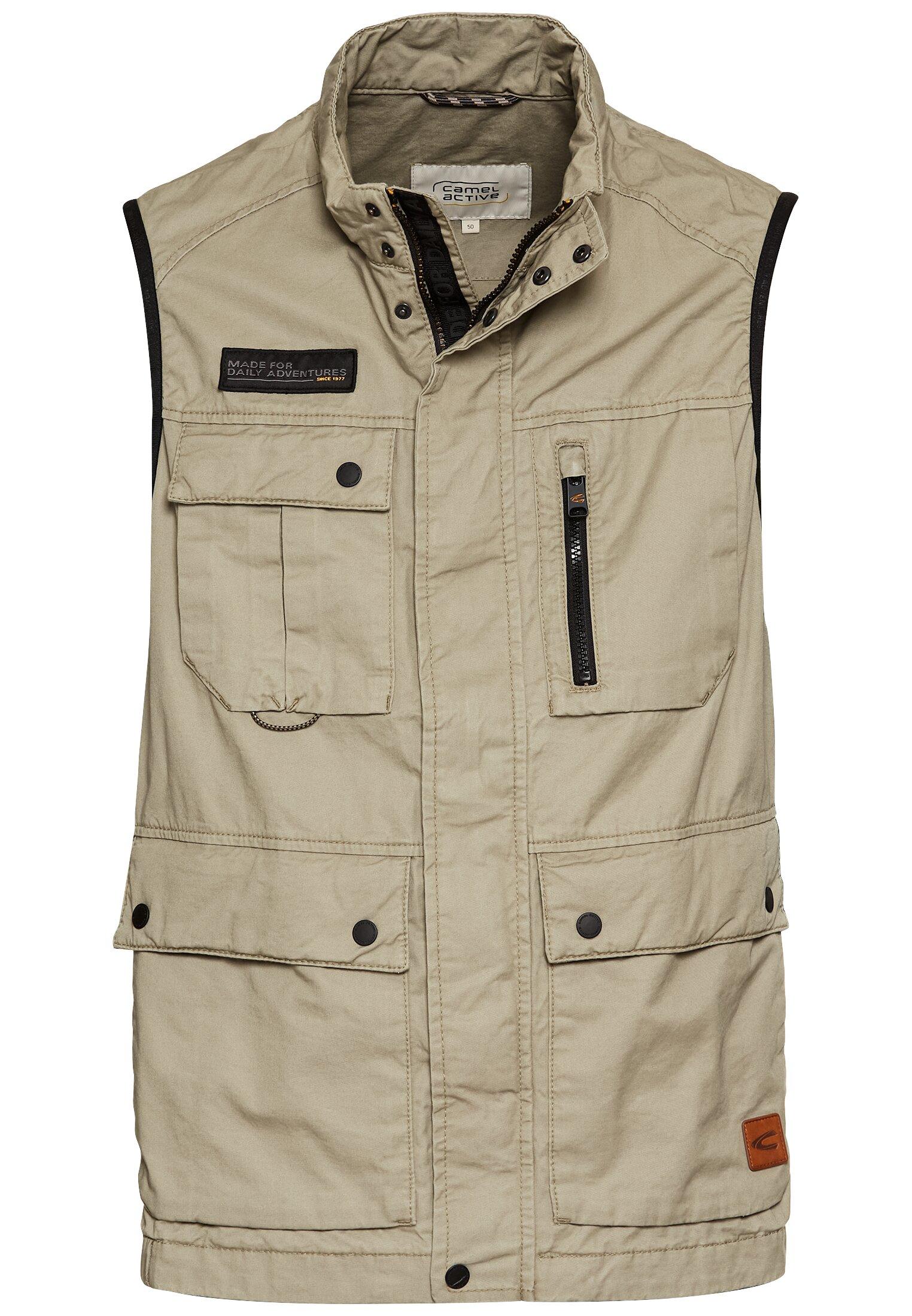 Outdoor-Weste mit Stehkragen 60 Regular Fit - Khaki