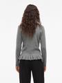 VINORTHY O-NECK L/S FRILL KNIT TOP/R S Normal geschnitten - Medium Grey Melange