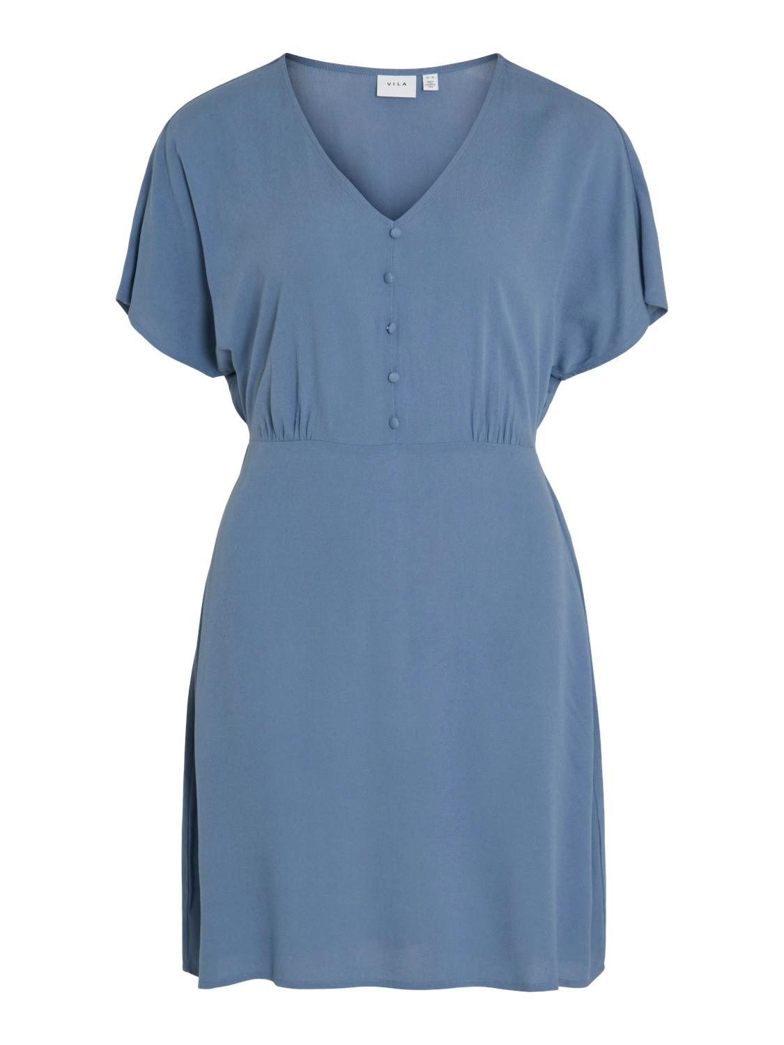 VIMOASHLY BUTTON S/S DRESS 40 Locker geschnitten - Coronet Blue