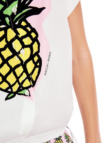 Bedruckte Bluse "Rethink Together" 38 - White
