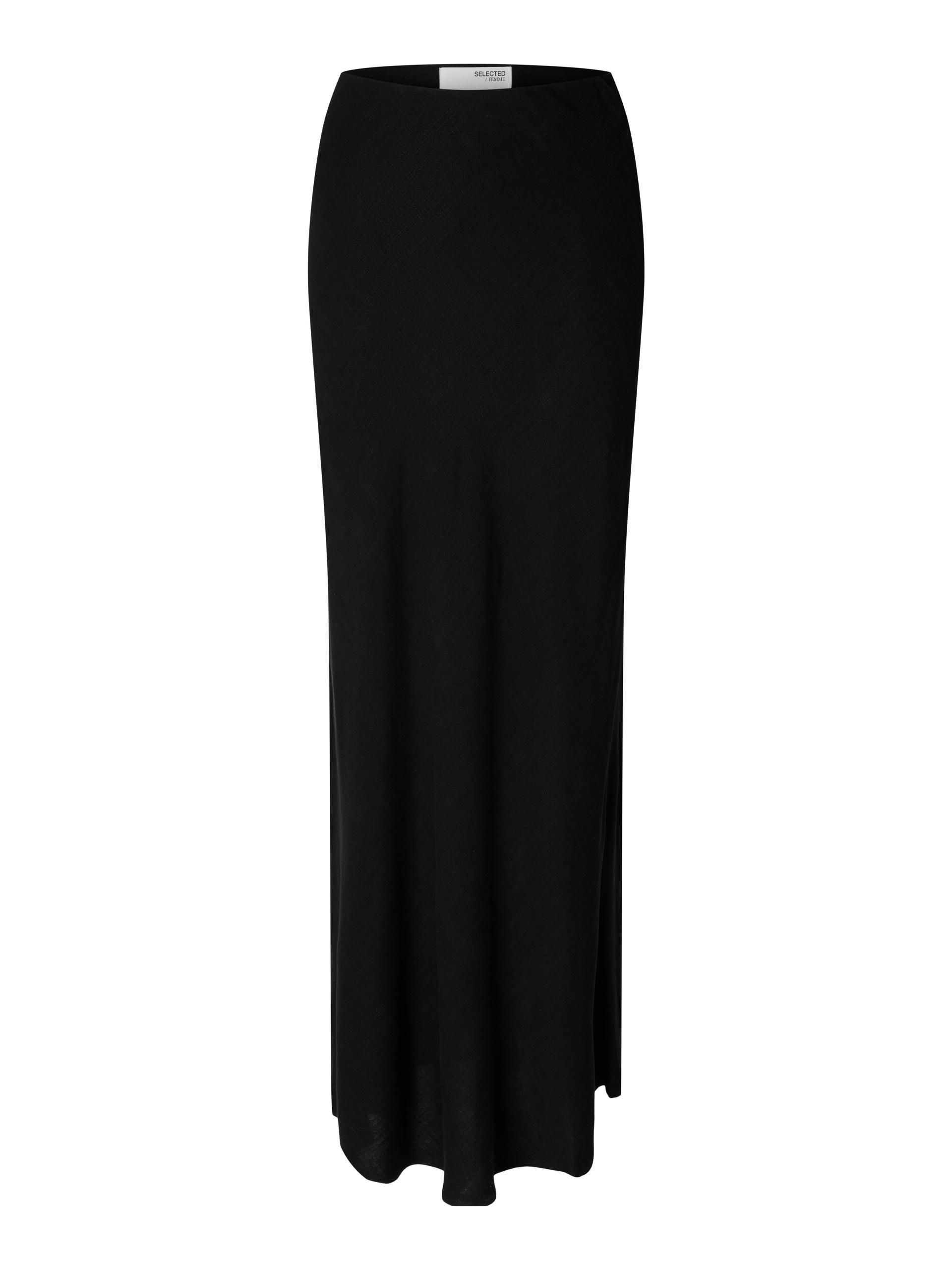 SLFVIVA-LENA HW ANKLE SUN SKIRT NOOS 34 - Black