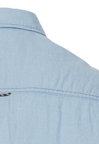 Kurzarmhemd aus einem Baumwoll-Leinenmix Blau XL