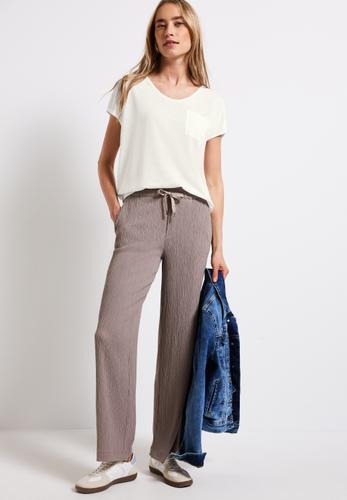 Leinen-Look T-Shirt 36 - Off White