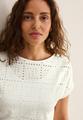 T-Shirt mit Lochmuster L - Vanilla White