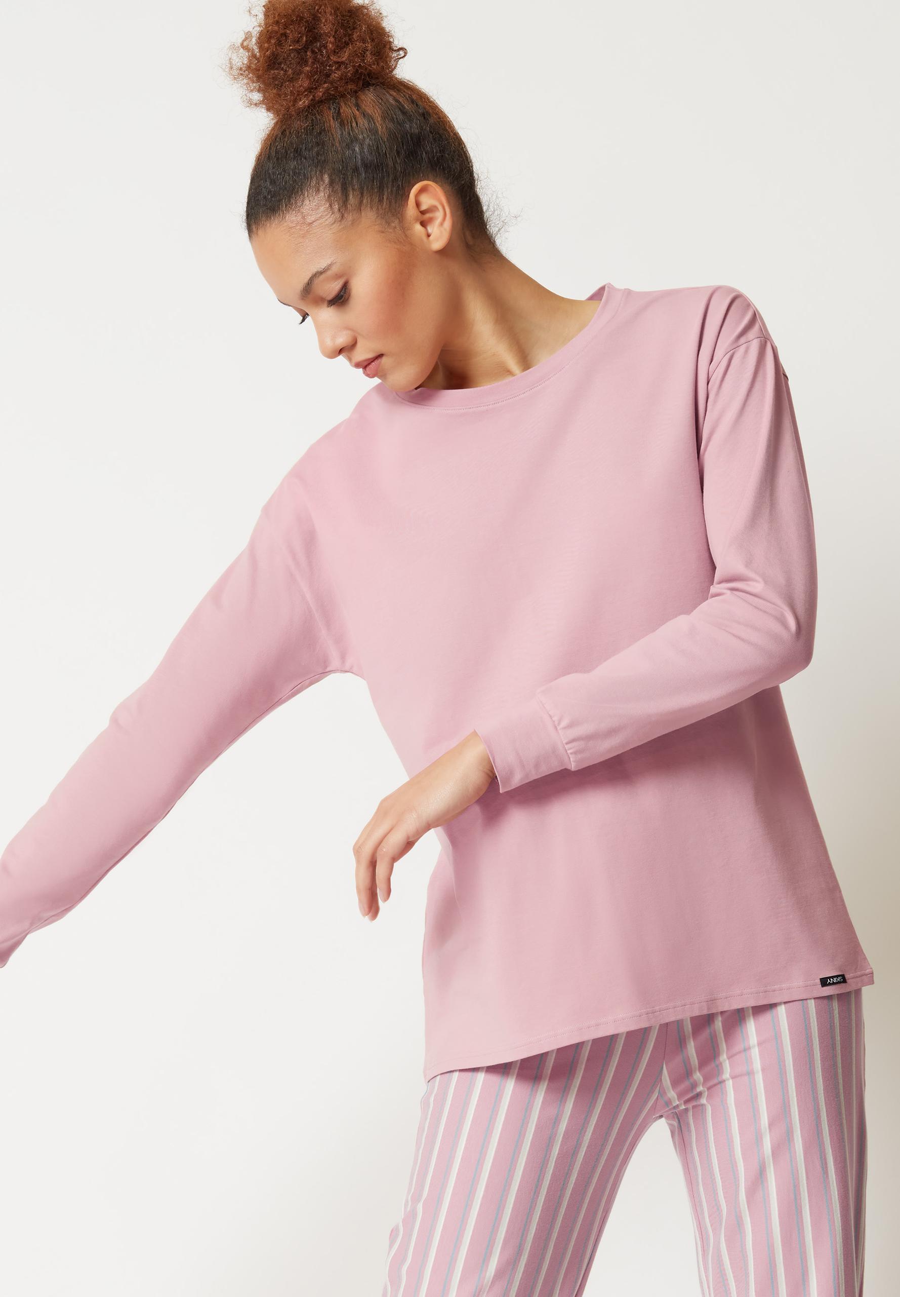 Skiny Damen Shirt langarm Night In Mix & Match 40 - Rose Smoke
