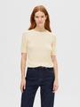 SLFELINNA NEW SS KNIT TOP NOOS XL Normal geschnitten - Birch