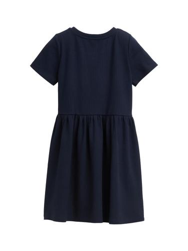 Mini-Kleid mit Rippstruktur 92/98 A-Linie - Sky Captain Blue
