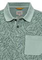 Piqué Poloshirt mit floralem Allover-Print M Regular Fit - Aqua Green