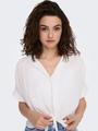 ONLPAULA LIFE S/S TIE SHIRT WVN NOOS M Normal geschnitten - White