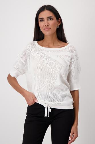 Ajour-Pullover mit Strickmuster 36 - Cream