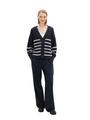Cardigan mit V-Ausschnitt XL Regular Fit - Placed Navy White Stripe