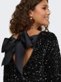 ONLANIKA SEQUINS LS BOW DRESS WVN CS M Normal geschnitten - Black