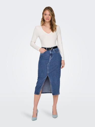 ONLSIRI FRONT SLIT SKIRT DNM GUA NO
