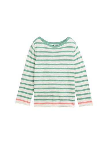 Strickpullover mit Streifenmuster L Regular Fit - Offwhite Rosewood Green